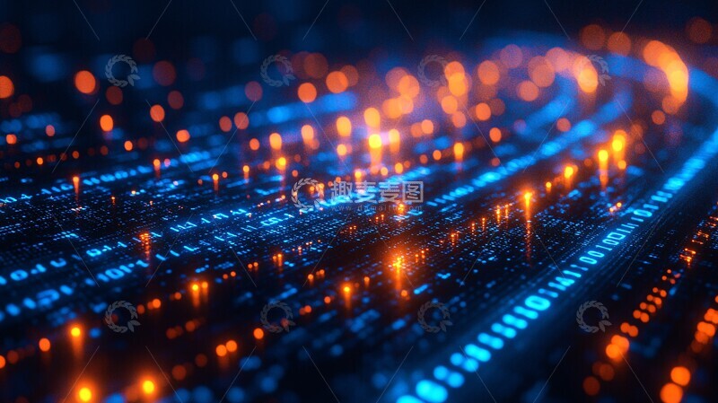 高清大图下载【趣麦麦图】蓝色数字数据1