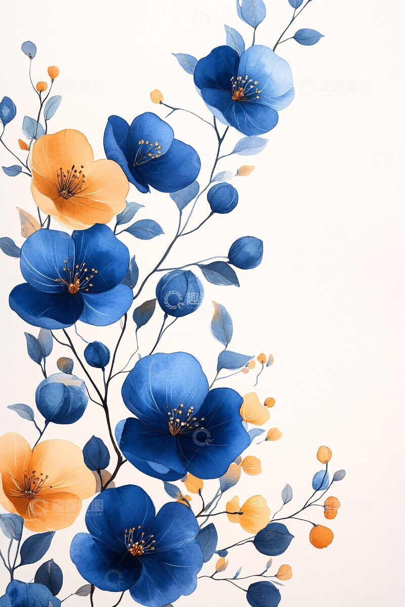 高清大图下载【趣麦麦图】皇家蓝婚礼请柬2