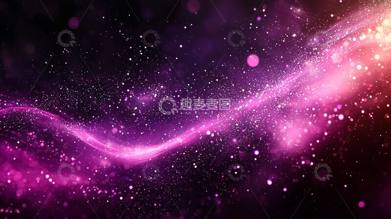 高清大图下载【趣麦麦图】紫色粒子波浪2