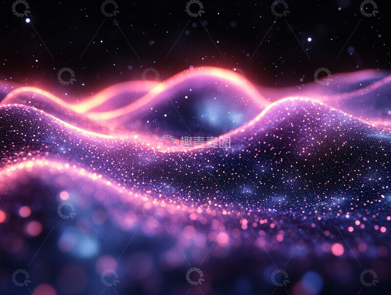 高清大图下载【趣麦麦图】黑紫蓝光点波纹1