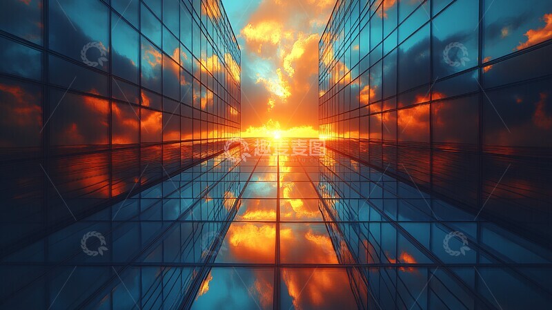 高清大图下载【趣麦麦图】玻璃幕墙街道1