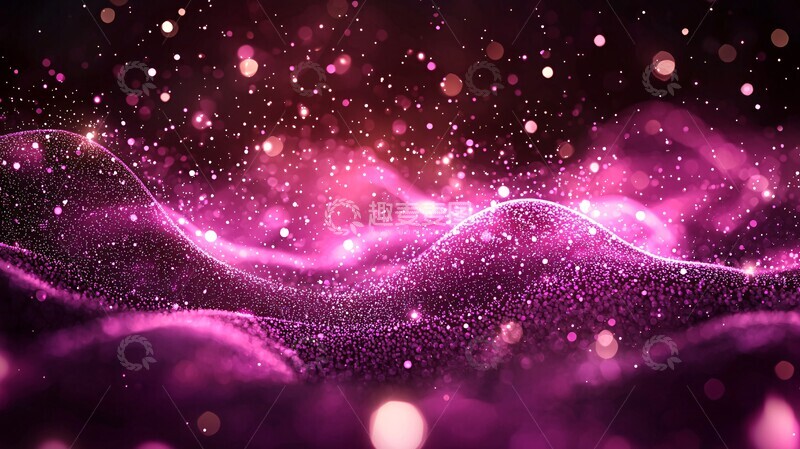 高清大图下载【趣麦麦图】紫色粒子波浪3