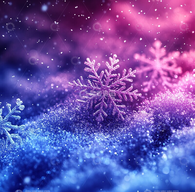 高清大图下载【趣麦麦图】雪景模糊背景3