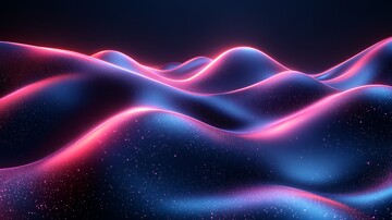 蓝底粉白圆线设计3