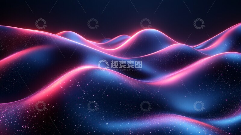 高清大图下载【趣麦麦图】蓝底粉白圆线设计3