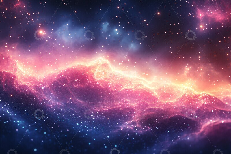 高清大图下载【趣麦麦图】紫蓝粉色星系1