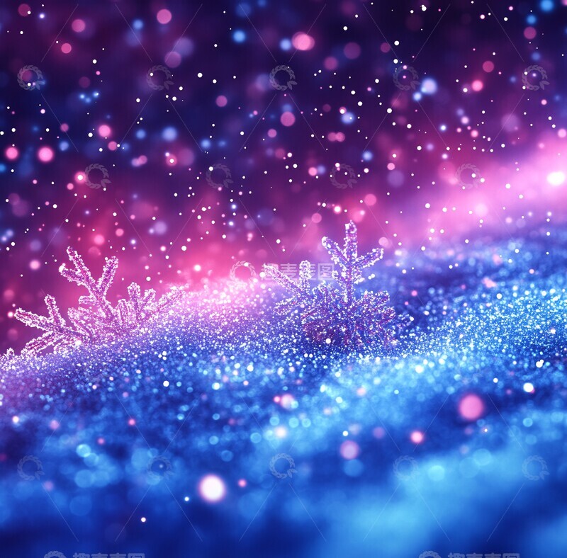 高清大图下载【趣麦麦图】雪景模糊背景1