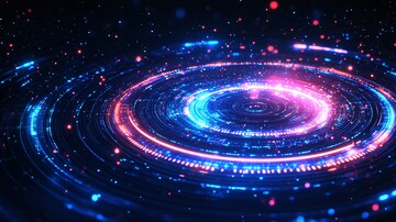 蓝底粉白圆线设计2