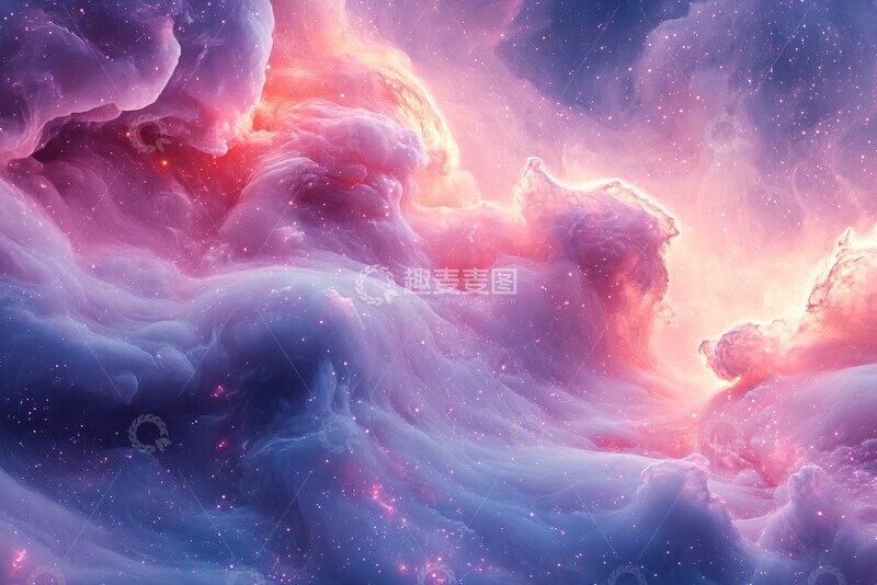 高清大图下载【趣麦麦图】紫蓝粉色星系2