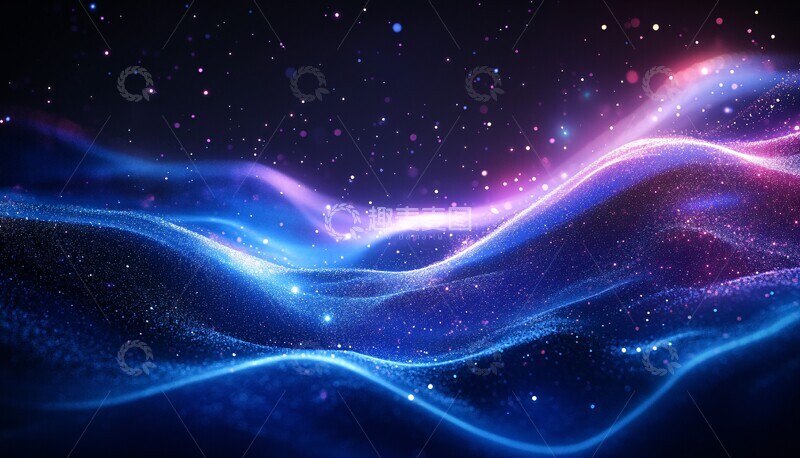 高清大图下载【趣麦麦图】蓝光线条紫边背景3