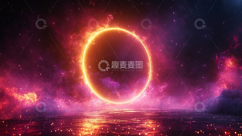 高清大图下载【趣麦麦图】黑底霓虹光效设计3