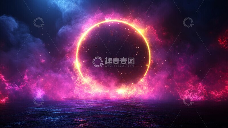 高清大图下载【趣麦麦图】黑底霓虹光效设计