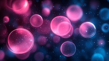 蓝底粉白圆线设计