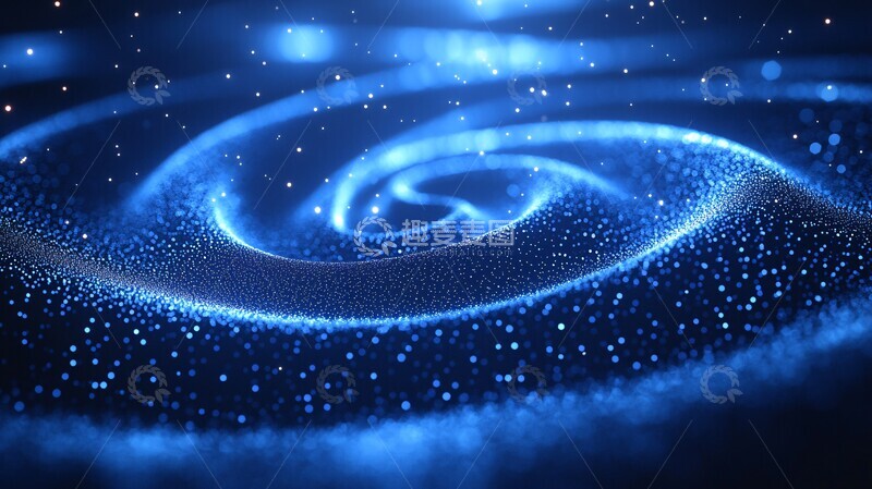 高清大图下载【趣麦麦图】蓝色网络圆环背景