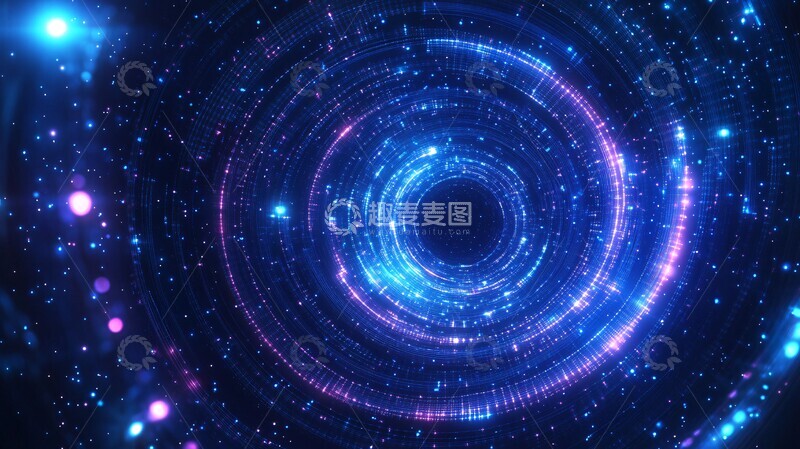 高清大图下载【趣麦麦图】蓝色网络圆环背景2