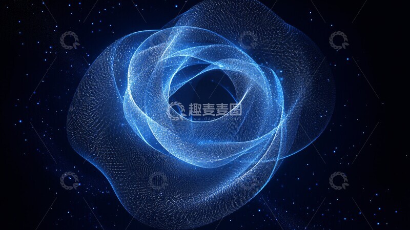 高清大图下载【趣麦麦图】蓝色网络圆环背景1