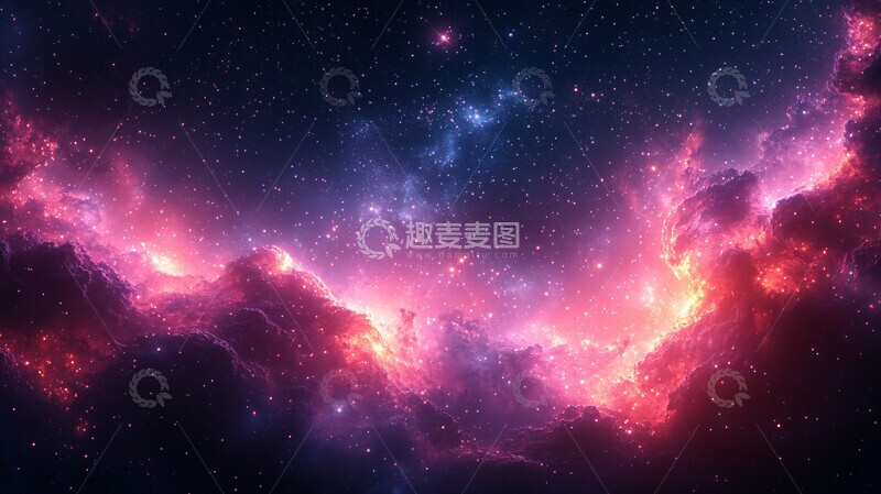 高清大图下载【趣麦麦图】紫夜星空星空星星闪烁1
