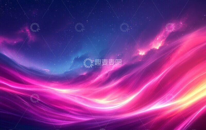 高清大图下载【趣麦麦图】紫色光痕天空