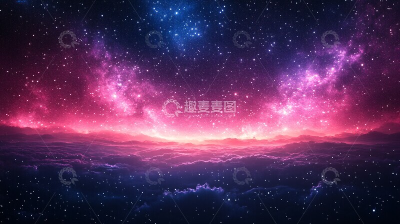 高清大图下载【趣麦麦图】紫夜星空星空星星闪烁3