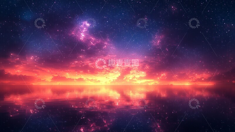 高清大图下载【趣麦麦图】紫夜星空星空星星闪烁