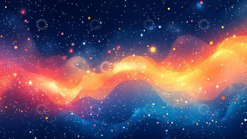 蓝色背景点缀橙粉3