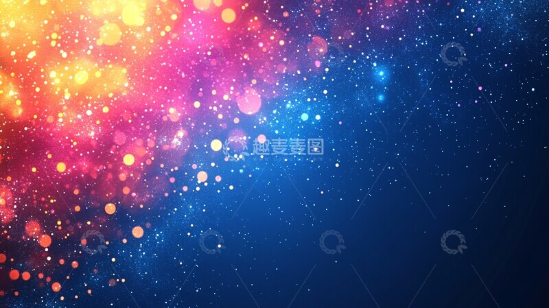 蓝色背景点缀橙粉2