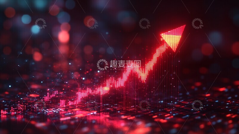 高清大图下载【趣麦麦图】红色上升箭头趋势图1