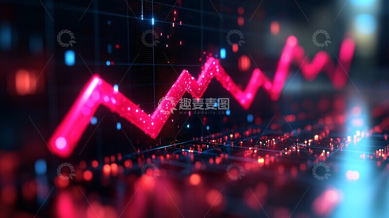 高清大图下载【趣麦麦图】红色上升箭头趋势图2