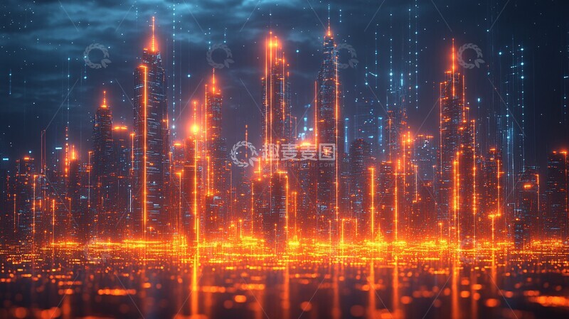 高清大图下载【趣麦麦图】数字金融城市设计