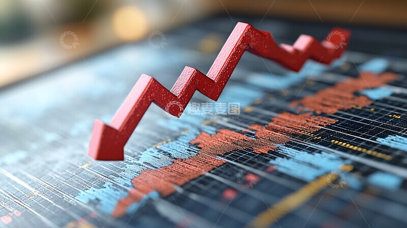 高清大图下载【趣麦麦图】红色上升箭头趋势图