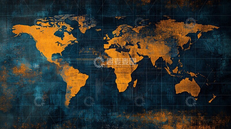 高清大图下载【趣麦麦图】金融图表与全球背景