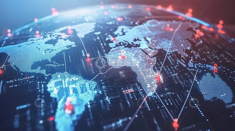 高清大图下载【趣麦麦图】数据点连接地图1