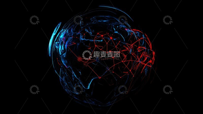 高清大图下载【趣麦麦图】数据点连接地图