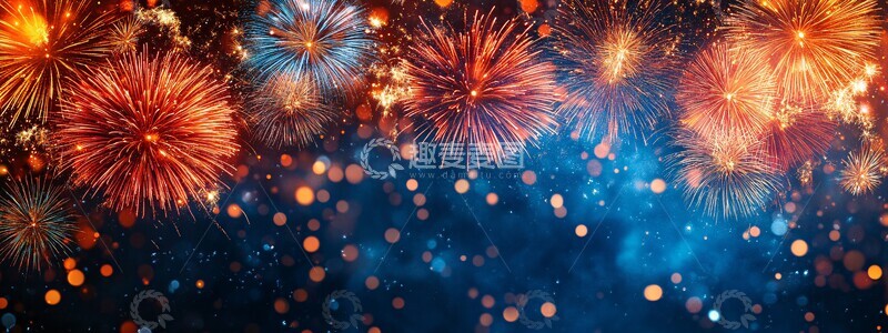高清大图下载【趣麦麦图】新年烟花庆祝模板2
