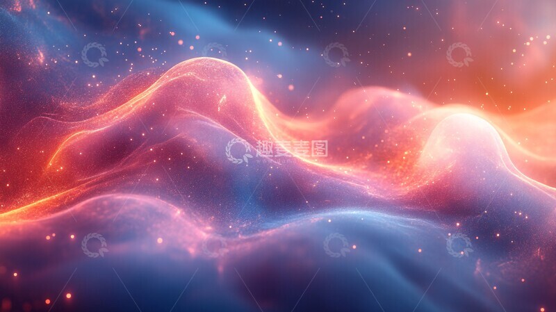 高清大图下载【趣麦麦图】粉蓝光影虚拟背景