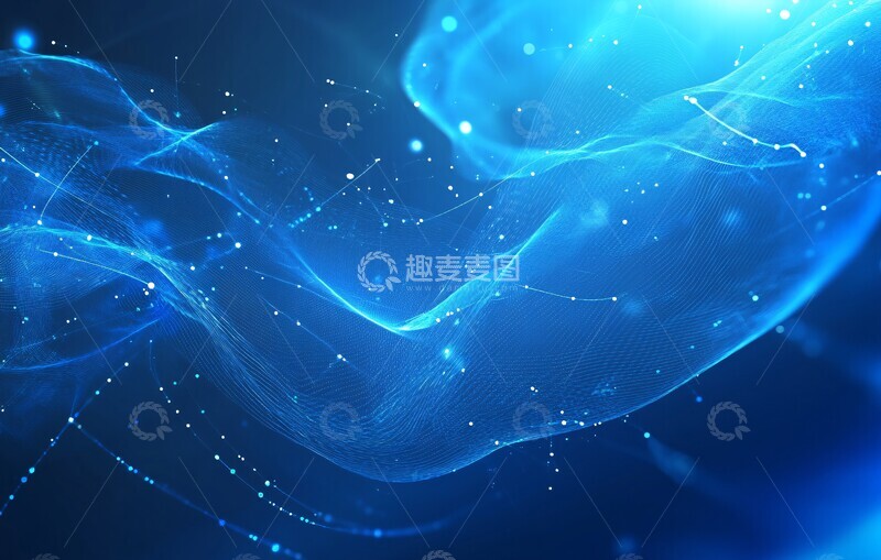 高清大图下载【趣麦麦图】蓝色科技粒子背景1