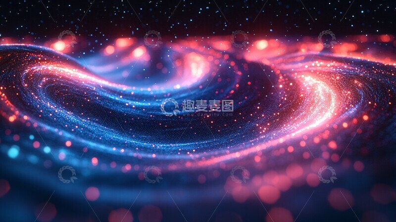 高清大图下载【趣麦麦图】蓝粉光影螺旋3