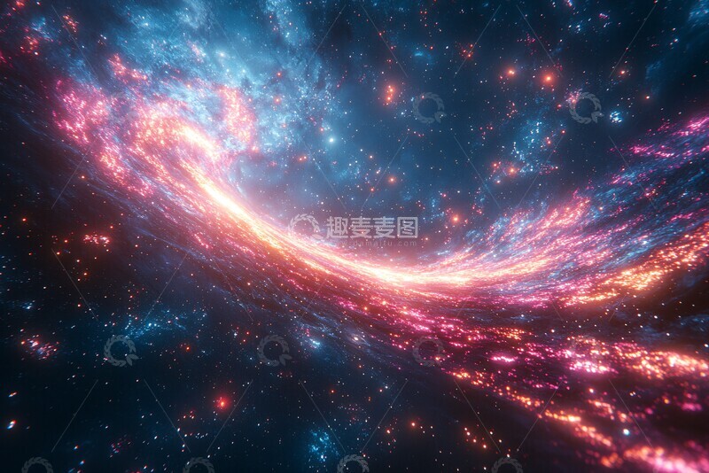 高清大图下载【趣麦麦图】星际坠落蓝粉线2