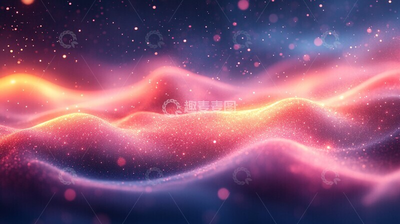 高清大图下载【趣麦麦图】粉蓝光影虚拟背景1