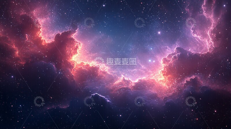 高清大图下载【趣麦麦图】星光紫蓝夜空