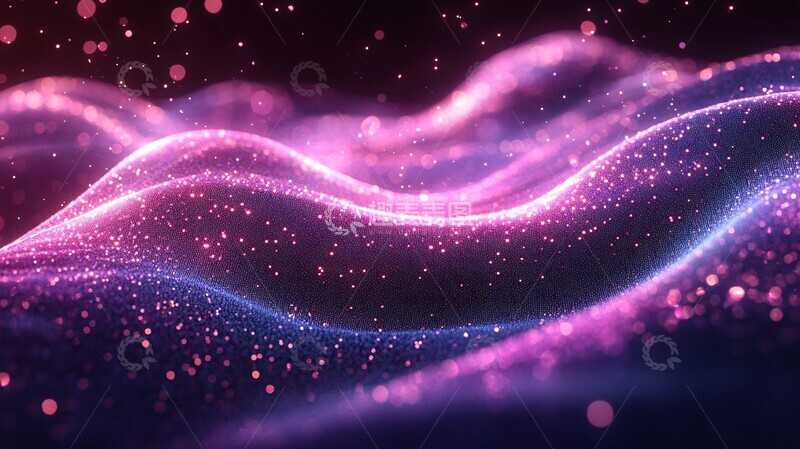 高清大图下载【趣麦麦图】紫色线条星空图1
