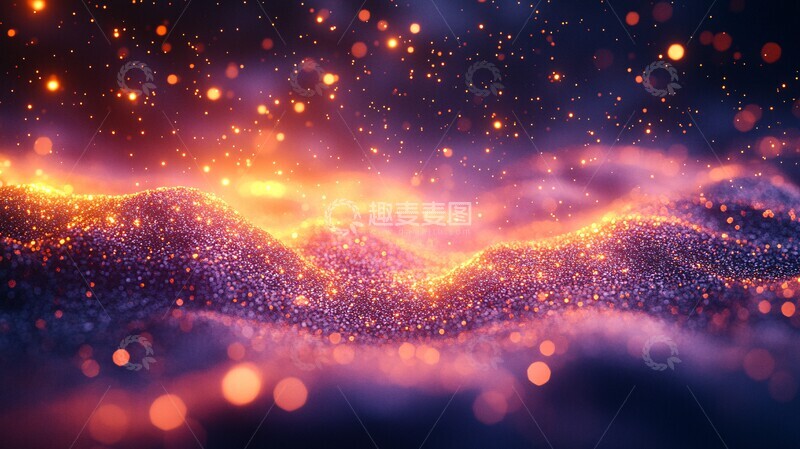 高清大图下载【趣麦麦图】蓝金粒子空间2