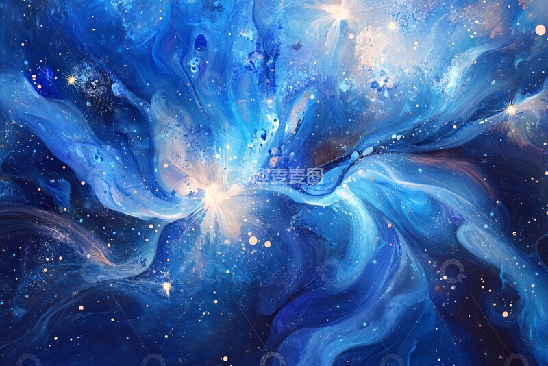 高清大图下载【趣麦麦图】深蓝星火背景图1