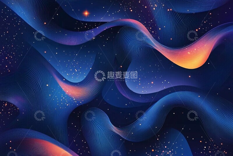 高清大图下载【趣麦麦图】深蓝星火背景图2