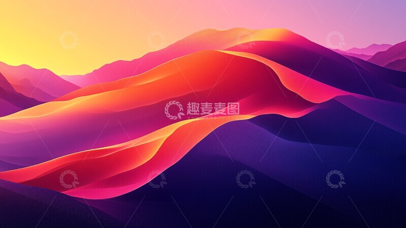 高清大图下载【趣麦麦图】橙粉紫渐变背景2