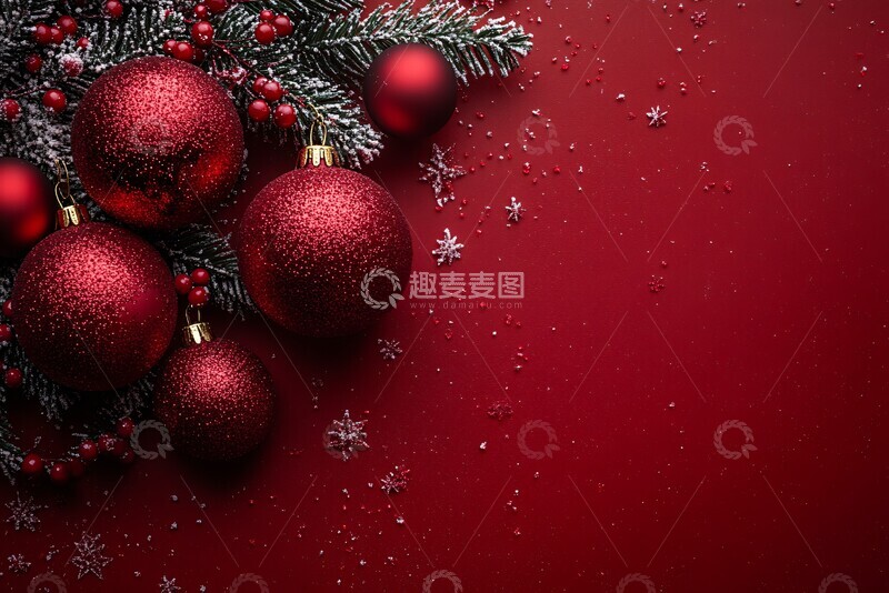 高清大图下载【趣麦麦图】新年红色背景3