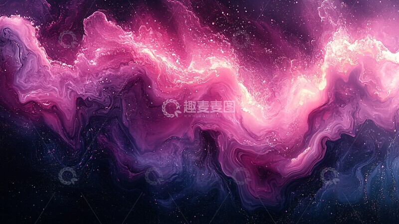 高清大图下载【趣麦麦图】粉紫黑液态纹理1