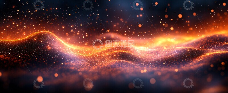 高清大图下载【趣麦麦图】星光夜空橙紫光