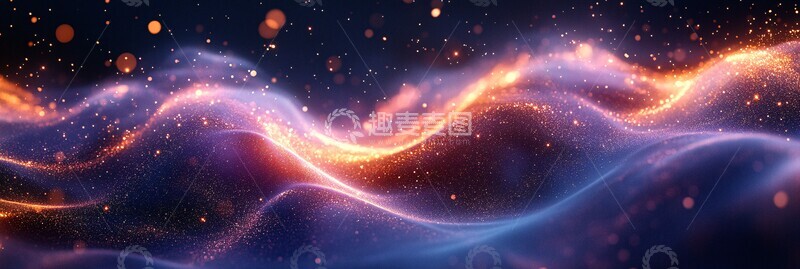 高清大图下载【趣麦麦图】紫色金光丝带