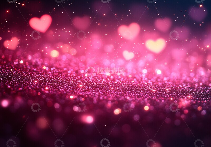 高清大图下载【趣麦麦图】粉色心星背景图